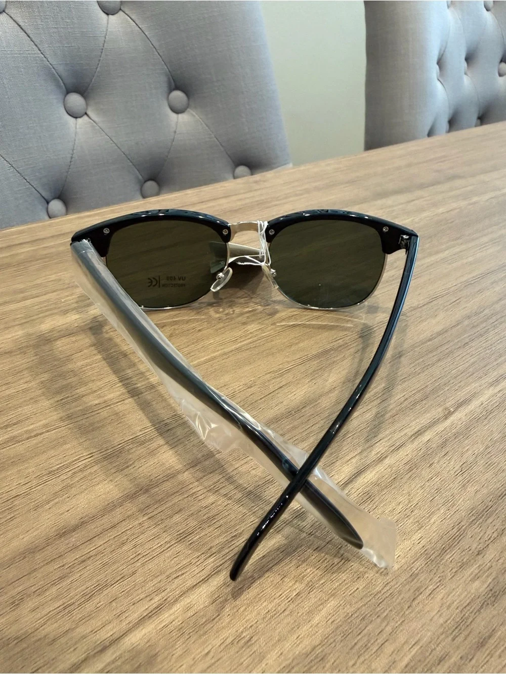 OWL Black & Gold Half-Frame Sunglasses